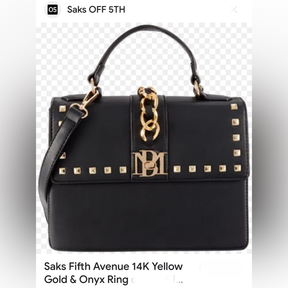 Badgley Mischka Handbags - Badgley Mischka Black Purse or Crossbody with Goldtone studs and logo
